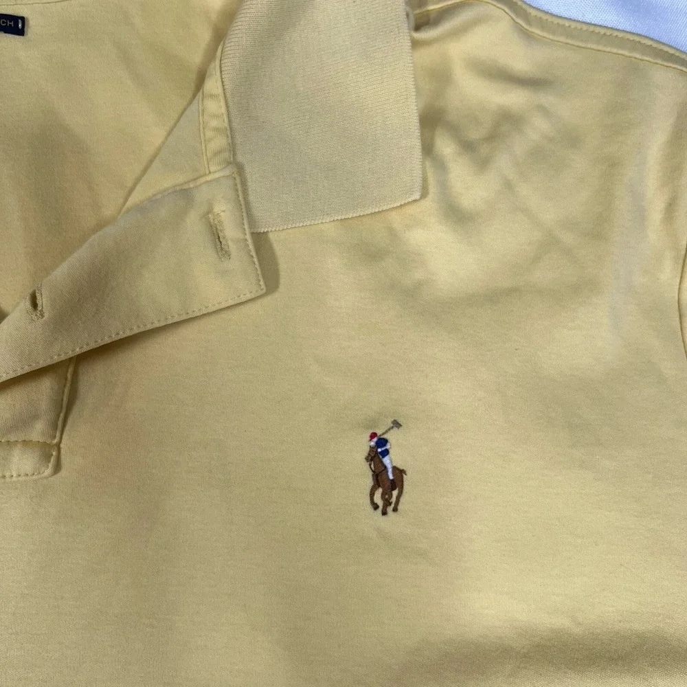 Ralph Lauren Polo Men short sleeve shirt yellow Pima Cotton Flesh Pony XXL
